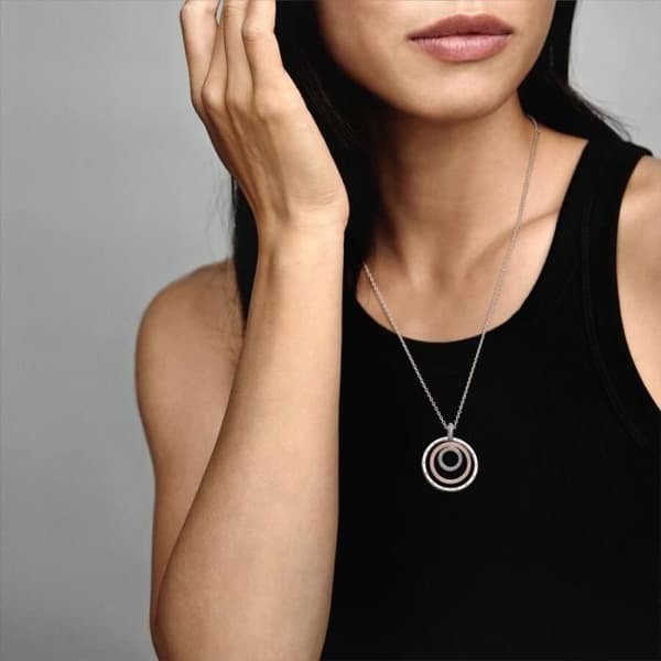 PANDORA Tvåfärgade Circles Hänge &amp; Halsband 389483C01-60