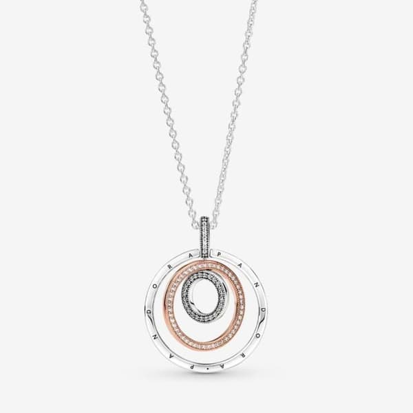 PANDORA Tvåfärgade Circles Hänge &amp; Halsband 389483C01-60