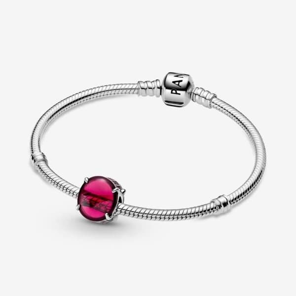 Berlock - PANDORA - Oval Cabochon - Fuchsia Rosa - Dam - 799309C01