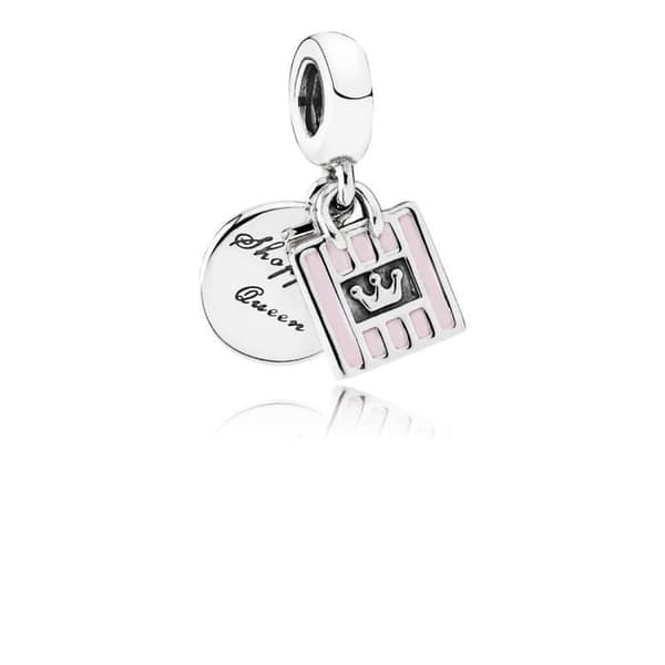 Charm - PANDORA - Shopping Queen - Roséemalj - Silver - För Kvinna
