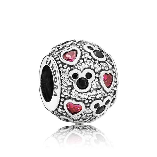 Berlock - Pandora - 791457CZ - Silver - Dam - Musse och gnistrande hjärtan