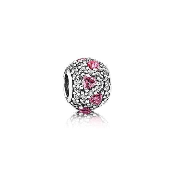 Berlock - PANDORA - 791249CZS - 925 Sterling Silver - Cubic Zirconia - Rosa hjärtan
