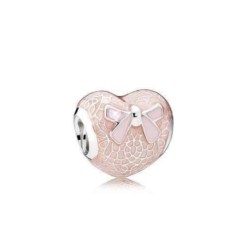 Charm - MÄRKE - Spetshjärta - Rosa - Naturmaterial - Dam