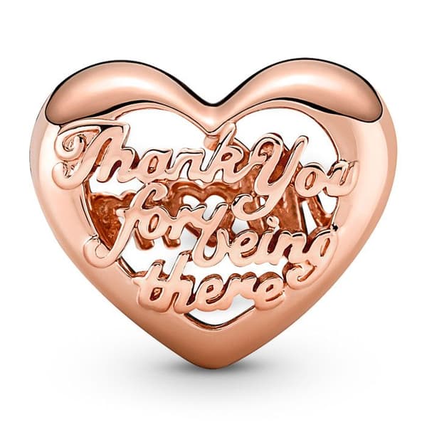 Charm - Pandora - Coeur Merci Maman - Rosé - Roséguld - Kvinna