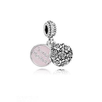 Berlockhänge - PANDORA - 791285CZ - Silver - Rosa emalj - Dam