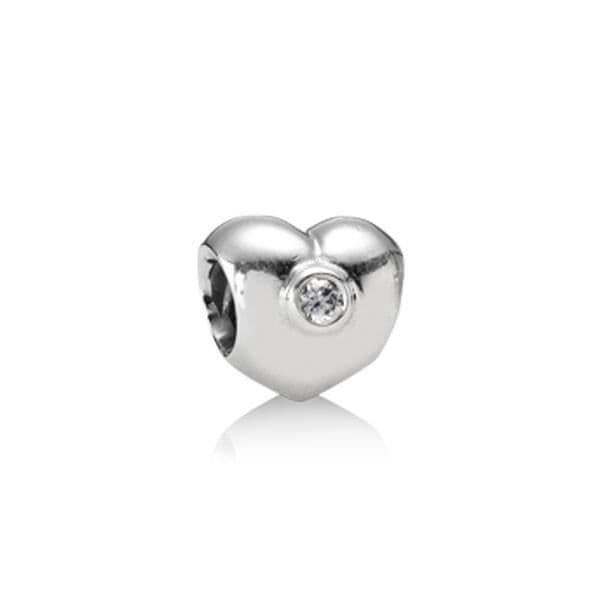 Charms - PANDORA - 790134CZ - Massivt silver - Glittrande hjärta - Oxisid