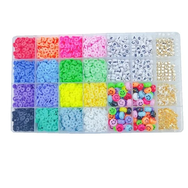 Clay Beads / Heishi Beads Fimo Kit - KREA DIY Smyckessats med olika pärlor - 4500 st