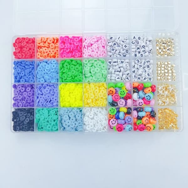 Clay Beads / Heishi Beads Fimo Kit - KREA DIY Smyckessats med olika pärlor - 4500 st