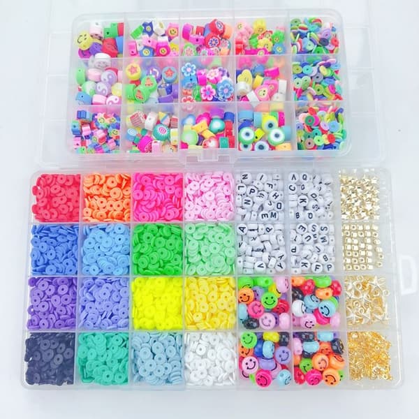 Clay Beads / Heishi Beads Fimo Kit - KREA DIY Smyckessats med olika pärlor - 4500 st