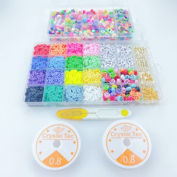 Clay Beads / Heishi Beads Fimo Kit - KREA DIY Smyckessats med olika pärlor - 4500 st
