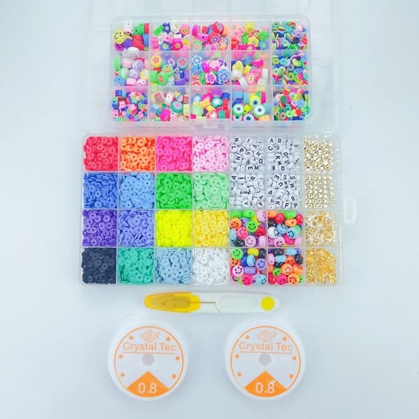 Clay Beads / Heishi Beads Fimo Kit - KREA DIY Smyckessats med olika pärlor - 4500 st