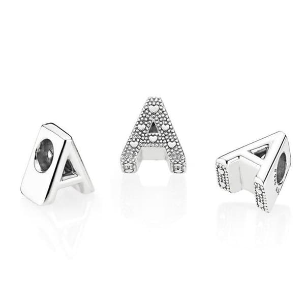 Berlock - Pandora - Bokstav A - 925 Silver - Anpassningsbar - Damsmycken