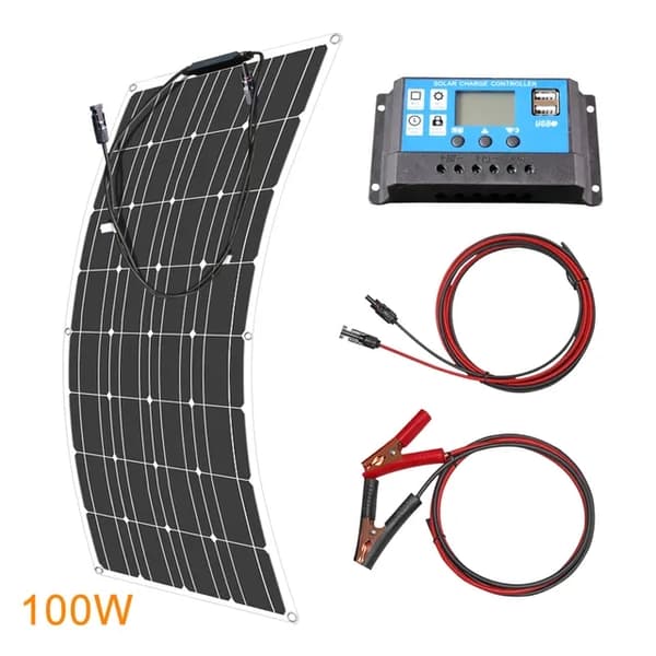 Solpanel, böjbar, vattentät, 100W solpanel