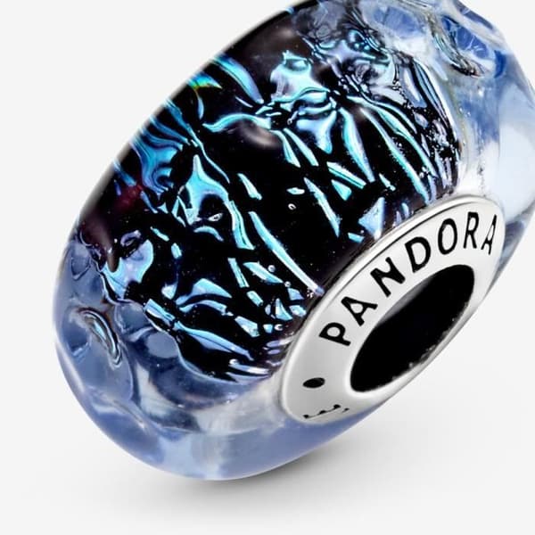 Pandora hänge - Mörkblått Ocean Glass Ripple Charm 798938C00