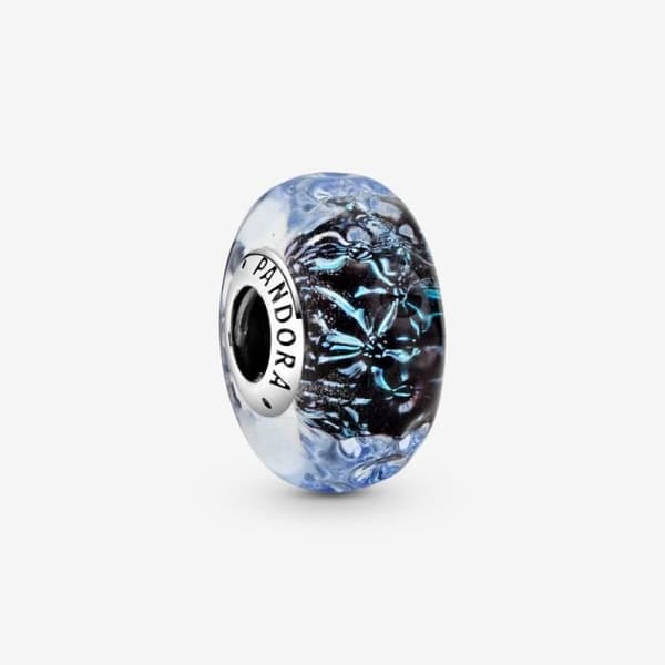 Pandora hänge - Mörkblått Ocean Glass Ripple Charm 798938C00