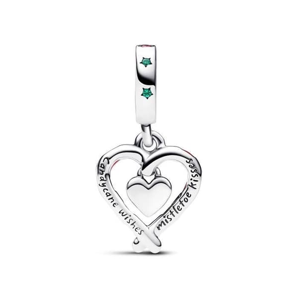 Charm hänge - PANDORA - Jul - Sterling silver - Röd - Kvinna