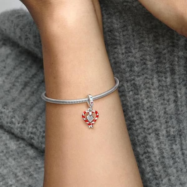 Charm hänge - PANDORA - Jul - Sterling silver - Röd - Kvinna