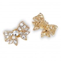 2 st / 1 par Guld Skosmycken Skoklämmor Shoe Clips - Rosetter med Kristaller / Strass