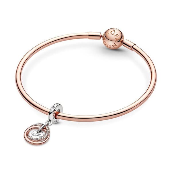 Berlockhänge - PANDORA - Circles My Family Forever - Silver - Guldpläterad - Flerfärgad