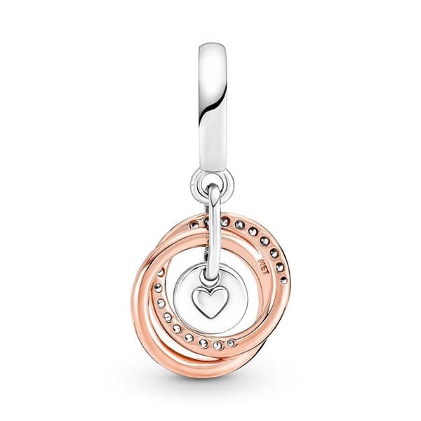 Berlockhänge - PANDORA - Circles My Family Forever - Silver - Guldpläterad - Flerfärgad