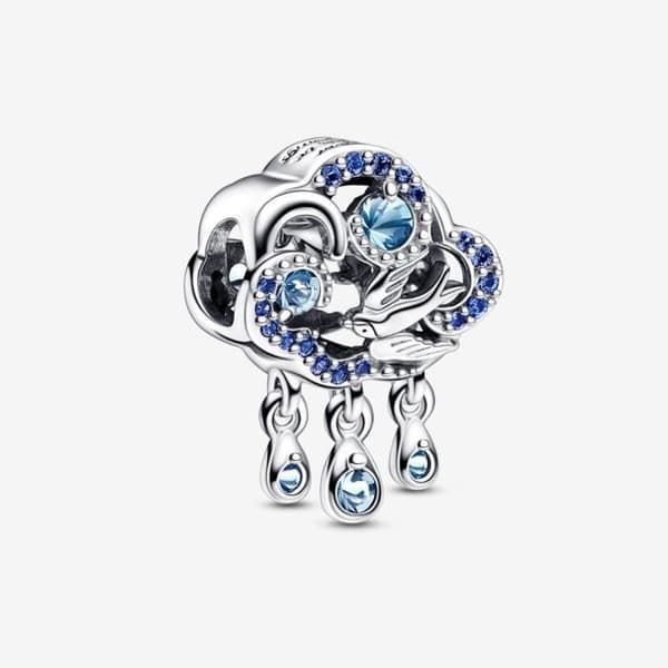 Charm - MÄRKE - Moln &amp; Swallow - Silver - Silver - Unisex