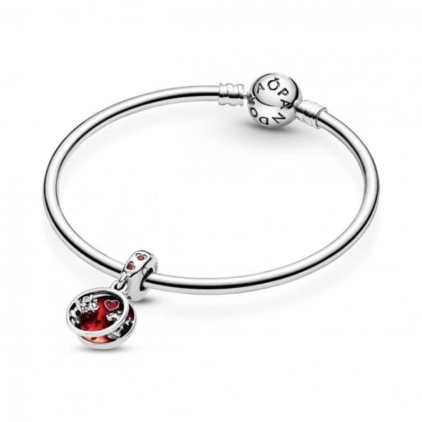 Silverhängeberlock - PANDORA - Musse Pigg Disney Love - Magentaröd - Dam