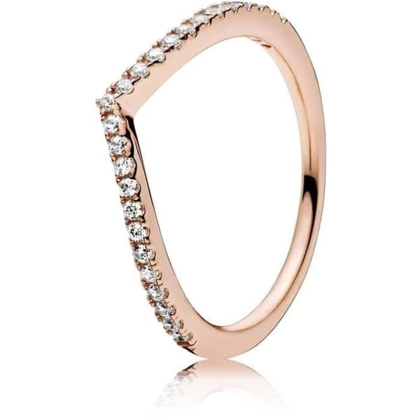 Ring - PANDORA - WHISHBONE ZR - Rosa guld - Rosa färg - Storlek 54