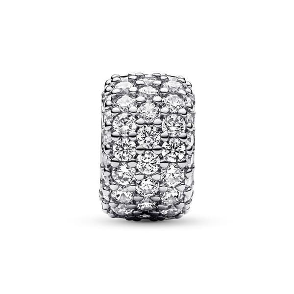 Pandora Triple Row Brilliant Pavé Charm Silver 792820C01
