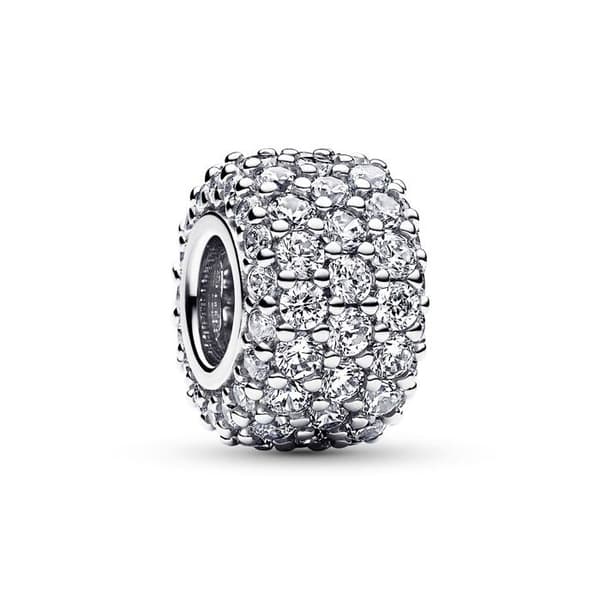 Pandora Triple Row Brilliant Pavé Charm Silver 792820C01