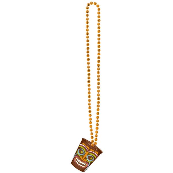 Amscan Hawaiian Tiki Shot Glass-halsband Brown/Orange One Size