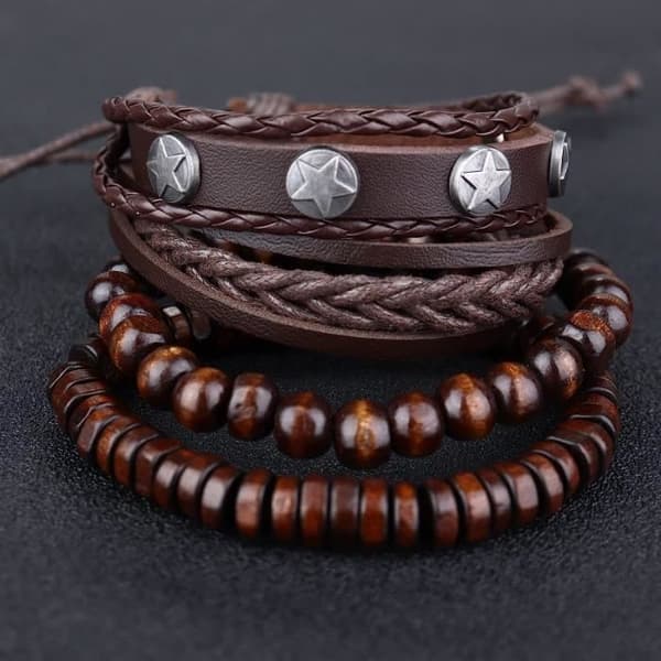 Herrarmband Herrarmband Läderarmband för män Flätat läder för män Kvinnor Läder Handled Punk Manschettband Br[H1263]