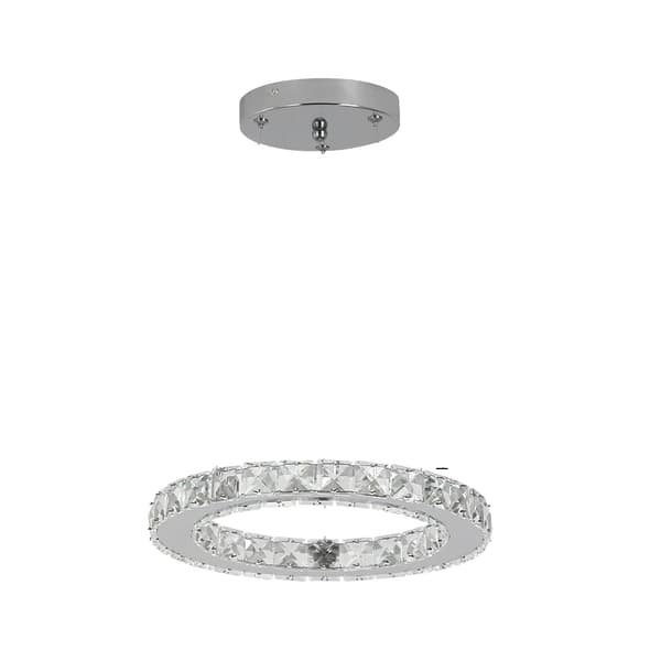 Kristallpendellampa, justerbar höjd, tri-färgad LED-belysning,föränderlig, D30CM