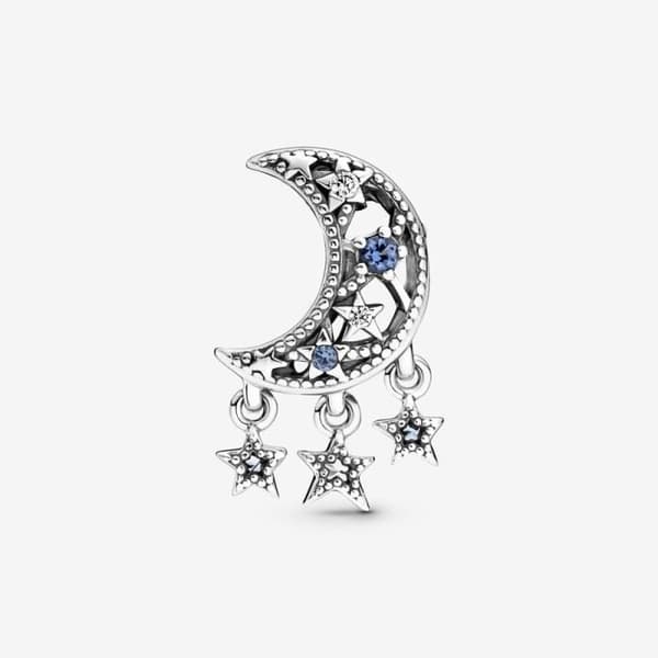 Charm - Charm Stjärna &amp; Månslug - Silver - Blå - Kvinna - Vuxen