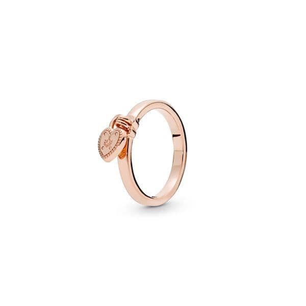 Ring - PANDORA - LOVE LOCK - Rose guld - Rosa färg - För kvinnor