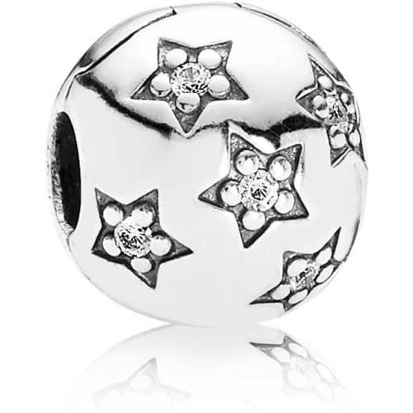Charm Clip - Pandora - Starry Night - 925 Silver - Transparent - Dam