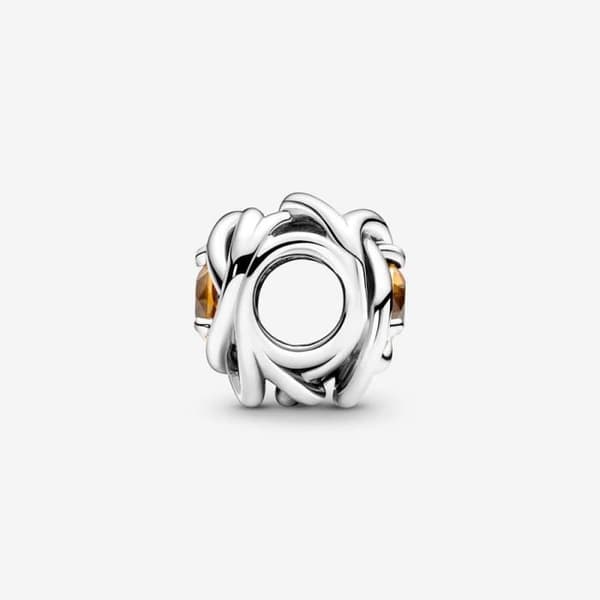 Charm - PANDORA - Evigt Cirkle - Metall - Honungskristall - Mixad