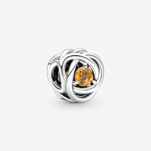 Charm - PANDORA - Evigt Cirkle - Metall - Honungskristall - Mixad