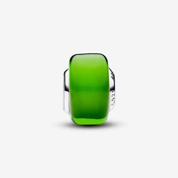 Charm - Pandora - Mini i Murano-glas - Silver 925 - Grön - Unisex