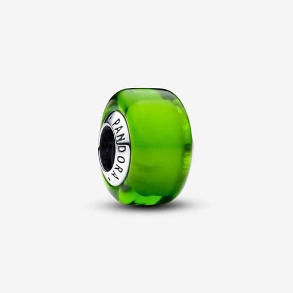 Charm - Pandora - Mini i Murano-glas - Silver 925 - Grön - Unisex