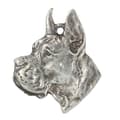 Miniatyrbild 6 av 11: Great Dane I - silverpläterad nyckelring med en hund i presentask, handväska dekoration, ryggsäckshänge från Art-Dog