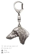 Miniatyrbild 4 av 10: Persisk vinthund, Saluki - silverpläterad nyckelring med hund, handväska dekoration, ryggsäckshänge från Art-Dog
