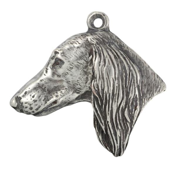 Persisk vinthund, Saluki - silverpläterad nyckelring med hund, handväska dekoration, ryggsäckshänge från Art-Dog