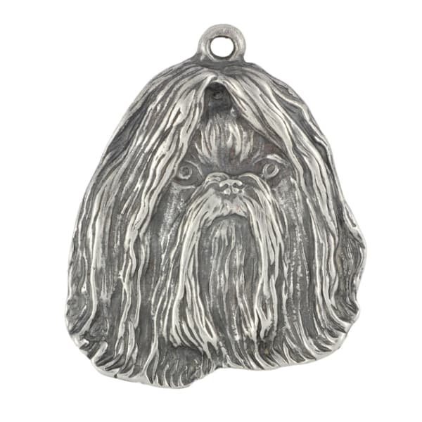 Shih Tzu, Shi tsu, Shi-Tzu, Szi-cu, Szitzu I - silverpläterad nyckelring med hund, handväska dekoration, ryggsäckshänge från Art-Dog
