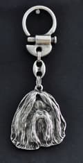 Miniatyrbild 7 av 10: Shih Tzu, Shi tsu, Shi-Tzu, Szi-cu, Szitzu I - silverpläterad nyckelring med hund, handväska dekoration, ryggsäckshänge från Art-Dog