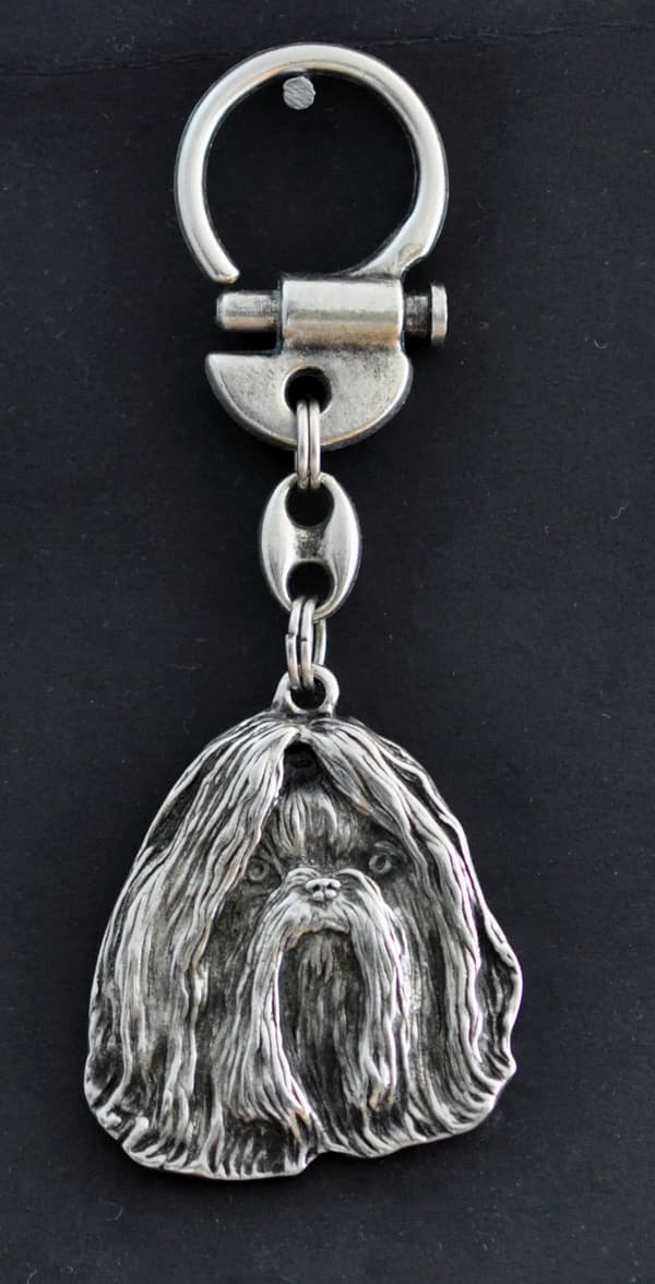 Shih Tzu, Shi tsu, Shi-Tzu, Szi-cu, Szitzu I - silverpläterad nyckelring med hund, handväska dekoration, ryggsäckshänge från Art-Dog