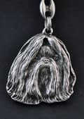 Miniatyrbild 8 av 10: Shih Tzu, Shi tsu, Shi-Tzu, Szi-cu, Szitzu I - silverpläterad nyckelring med hund, handväska dekoration, ryggsäckshänge från Art-Dog