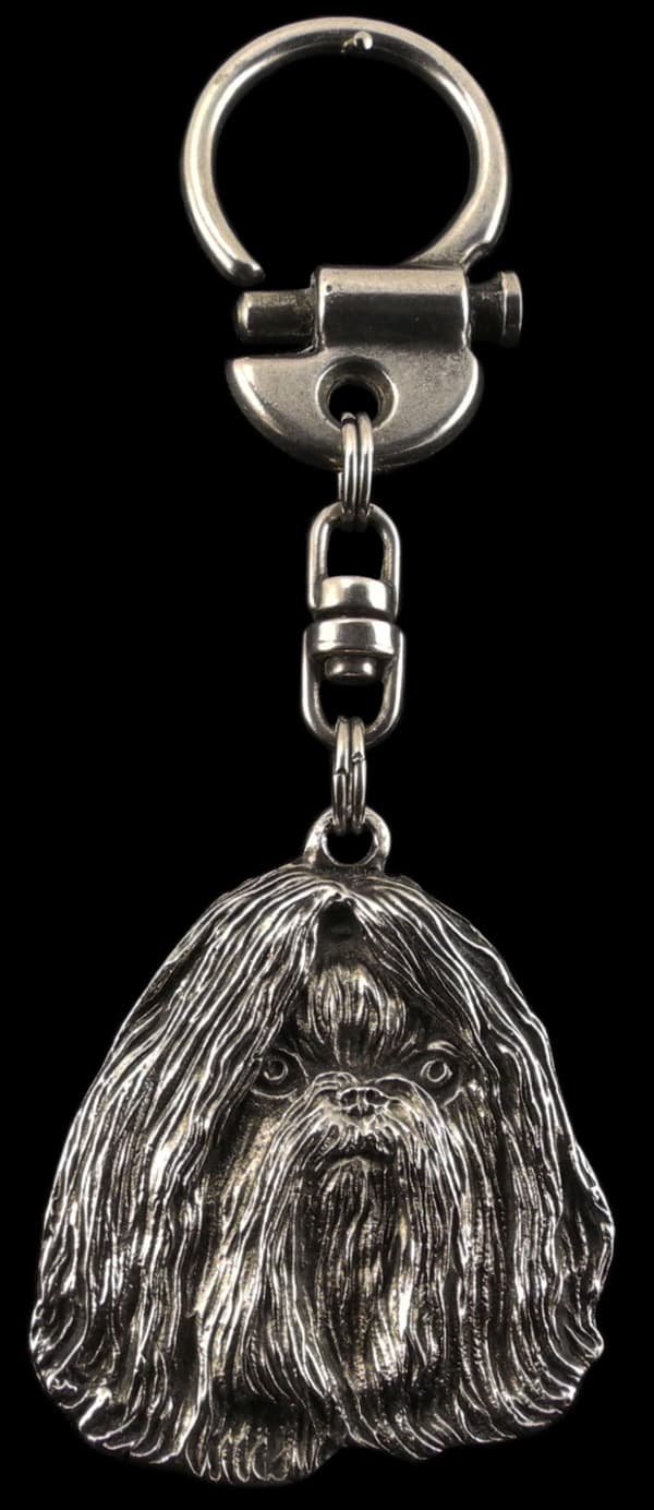 Shih Tzu, Shi tsu, Shi-Tzu, Szi-cu, Szitzu I - silverpläterad nyckelring med hund, handväska dekoration, ryggsäckshänge från Art-Dog