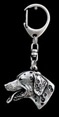 Miniatyrbild 9 av 10: Dalmatian, Dalmatian Pointer - silverpläterad nyckelring med hund, handväska dekoration, ryggsäckshänge från Art-Dog