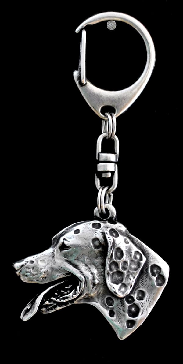 Dalmatian, Dalmatian Pointer - silverpläterad nyckelring med hund, handväska dekoration, ryggsäckshänge från Art-Dog