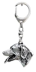 Miniatyrbild 2 av 10: Dalmatian, Dalmatian Pointer - silverpläterad nyckelring med hund, handväska dekoration, ryggsäckshänge från Art-Dog
